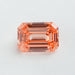 front view of pink loose emerald step cut diamond lab grown