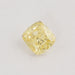 front view of yellow cushion shaped loose lab grown diamond