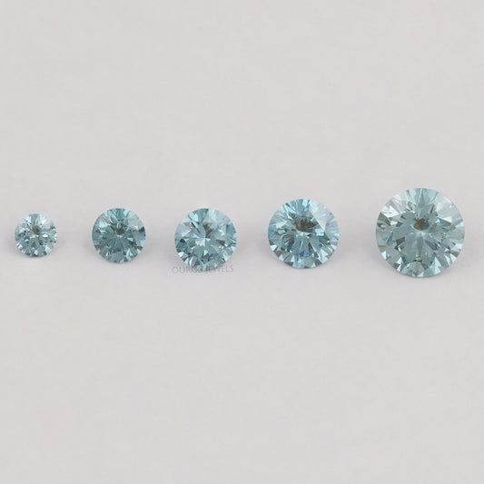 Colored Blue Round Cut Lab Diamond