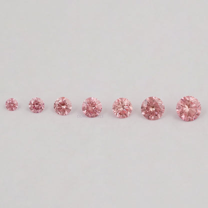 Fancy Pink Round Cut Lab Diamond Loose