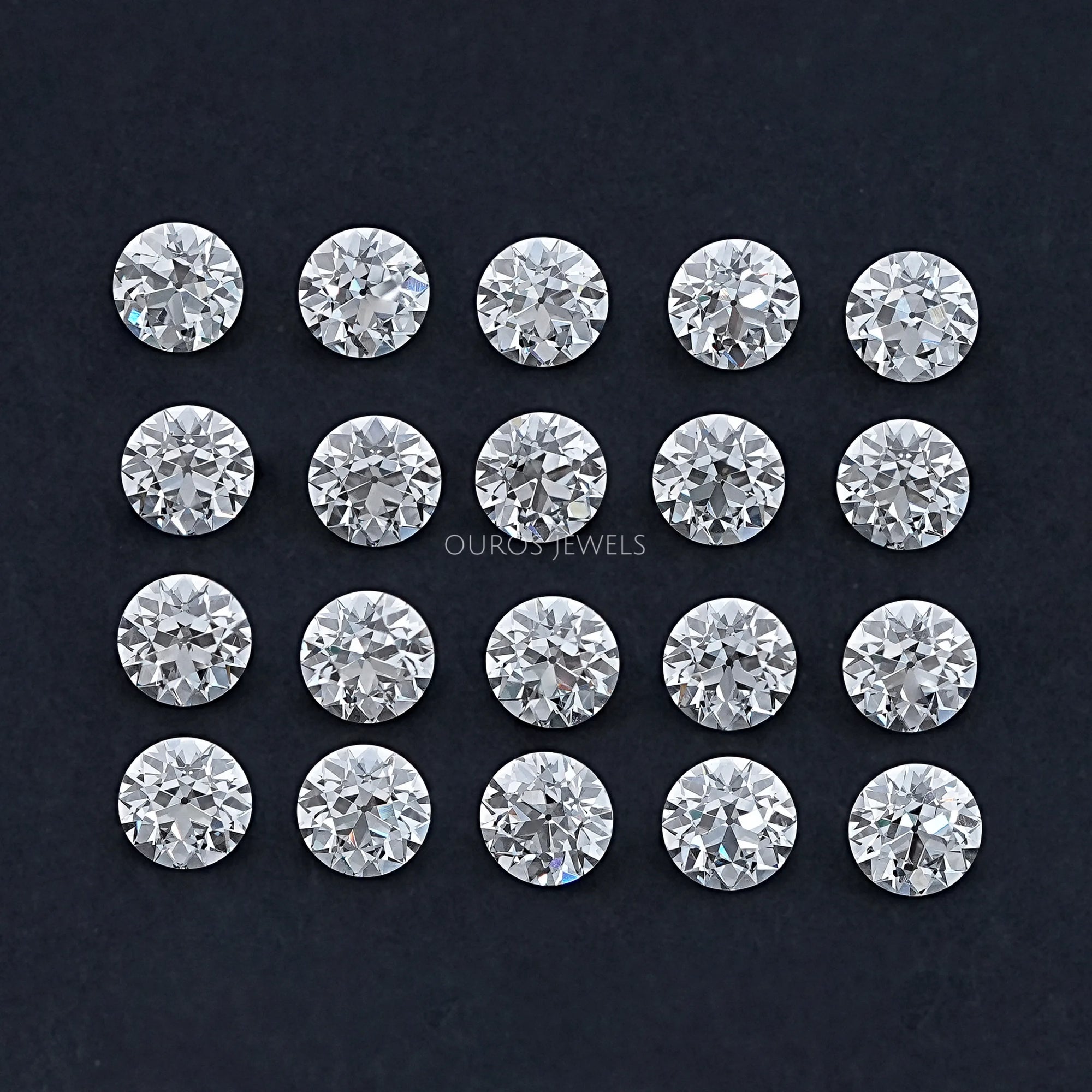 Old European Round Cut Flower Pattern Diamond Loose
