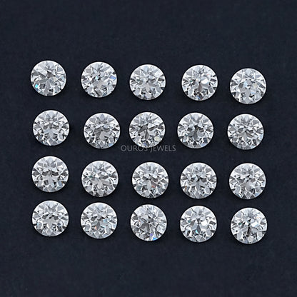 Old European Round Cut Flower Pattern Diamond Loose