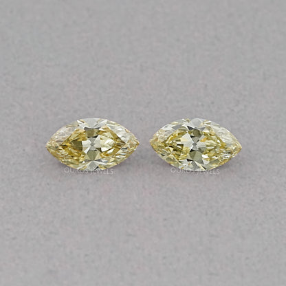 Old Mine Marquise Cut Lab Grown Diamond - Fancy Intense Yellow Loose