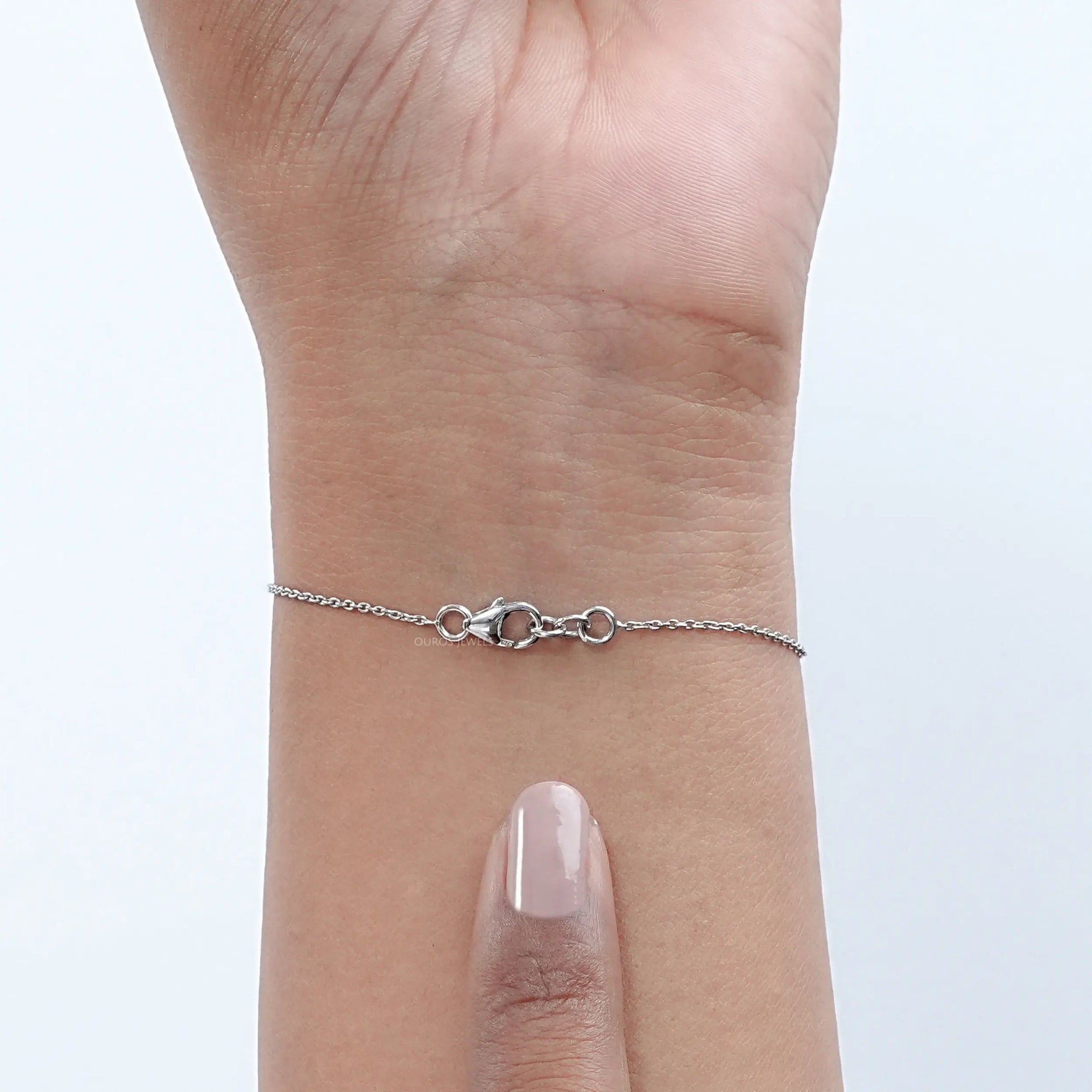 Multi Lab Diamond Bezel Set Solitaire Chain Bracelet 