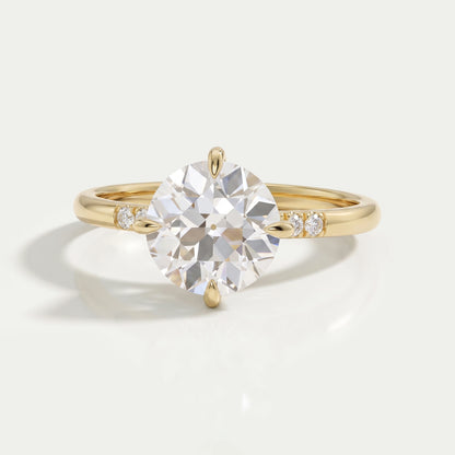 Old European Round Cut Solitaire Engagement Ring Rings