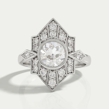 Old European Round Cut Bezel Set Vintage Engagement Ring Rings