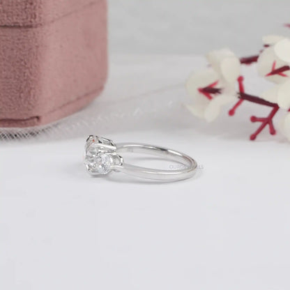 3 Stone Old European Round Diamond Engagement Ring Ring