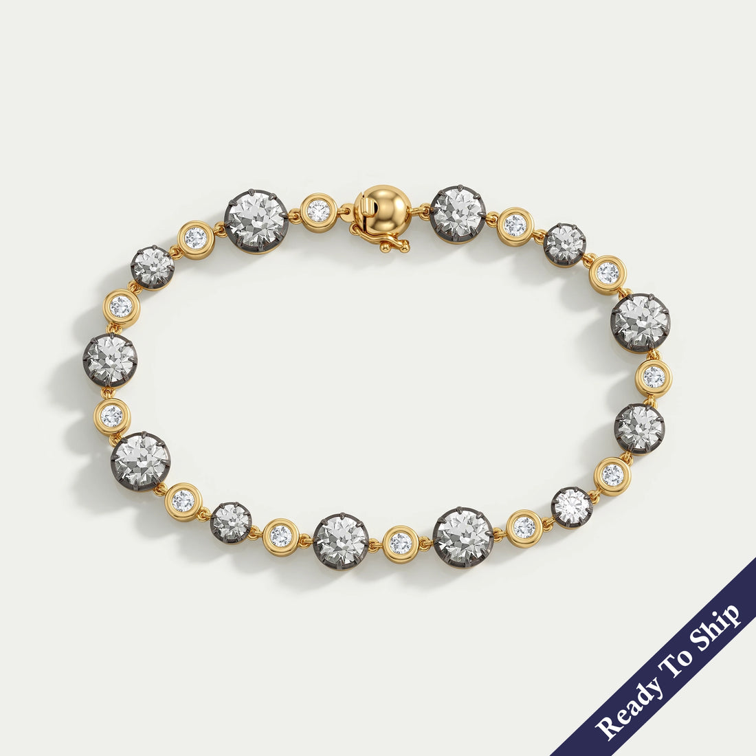 OEC Round Lab Diamond Black Coated Bracelet Bracelet