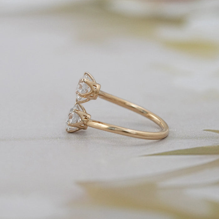 Old European Round Diamond Toi Et Moi Engagement Ring