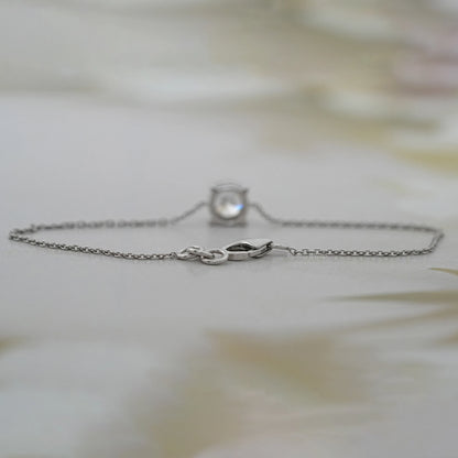 Multi Lab Diamond Bezel Set Solitaire Chain Bracelet 
