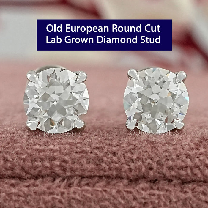 OEC Round Lab Grown Diamond Stud Earring