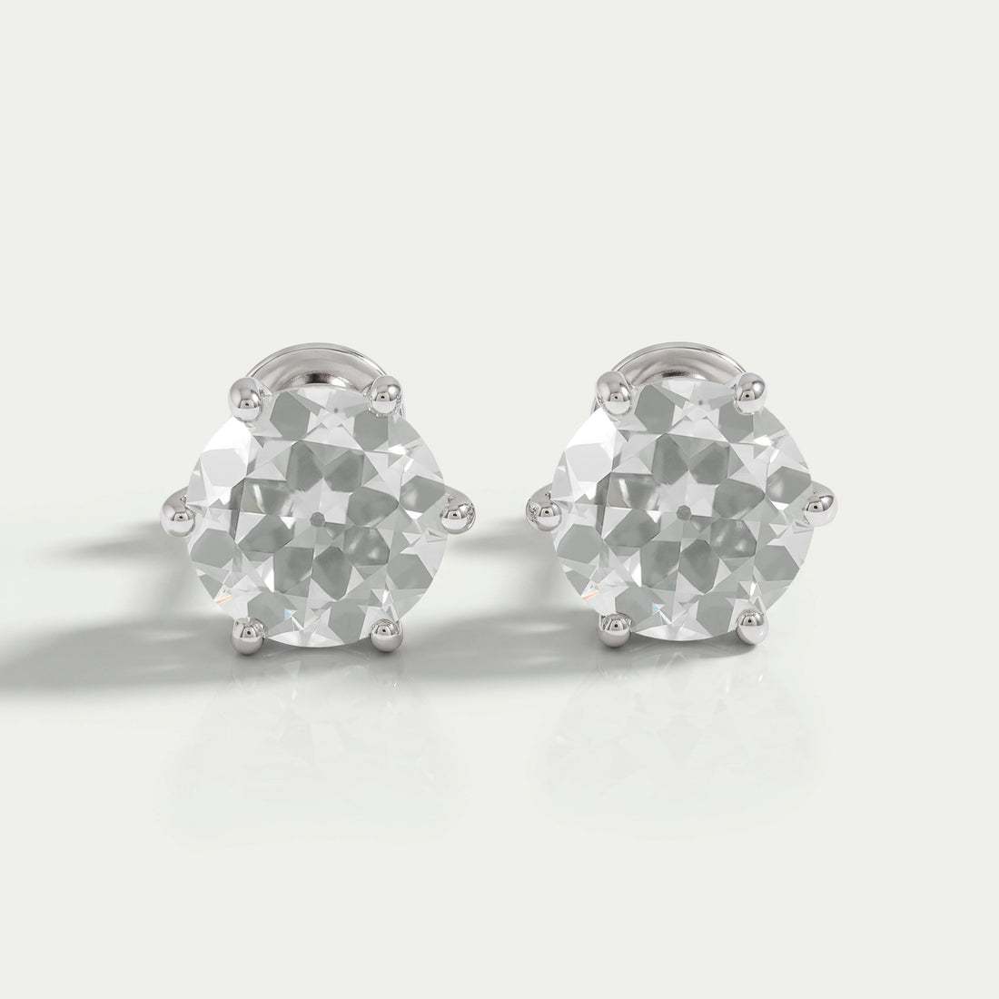 Old European Round Diamond Stud Earrings Earring
