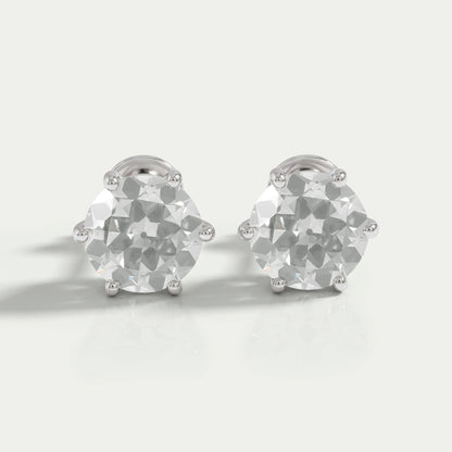 Old European Round Diamond Stud Earrings Earring