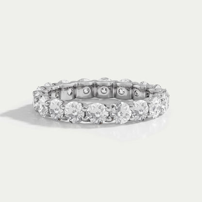 Old European Round Cut Lab Diamond Full Eternity Wedding Band Rings