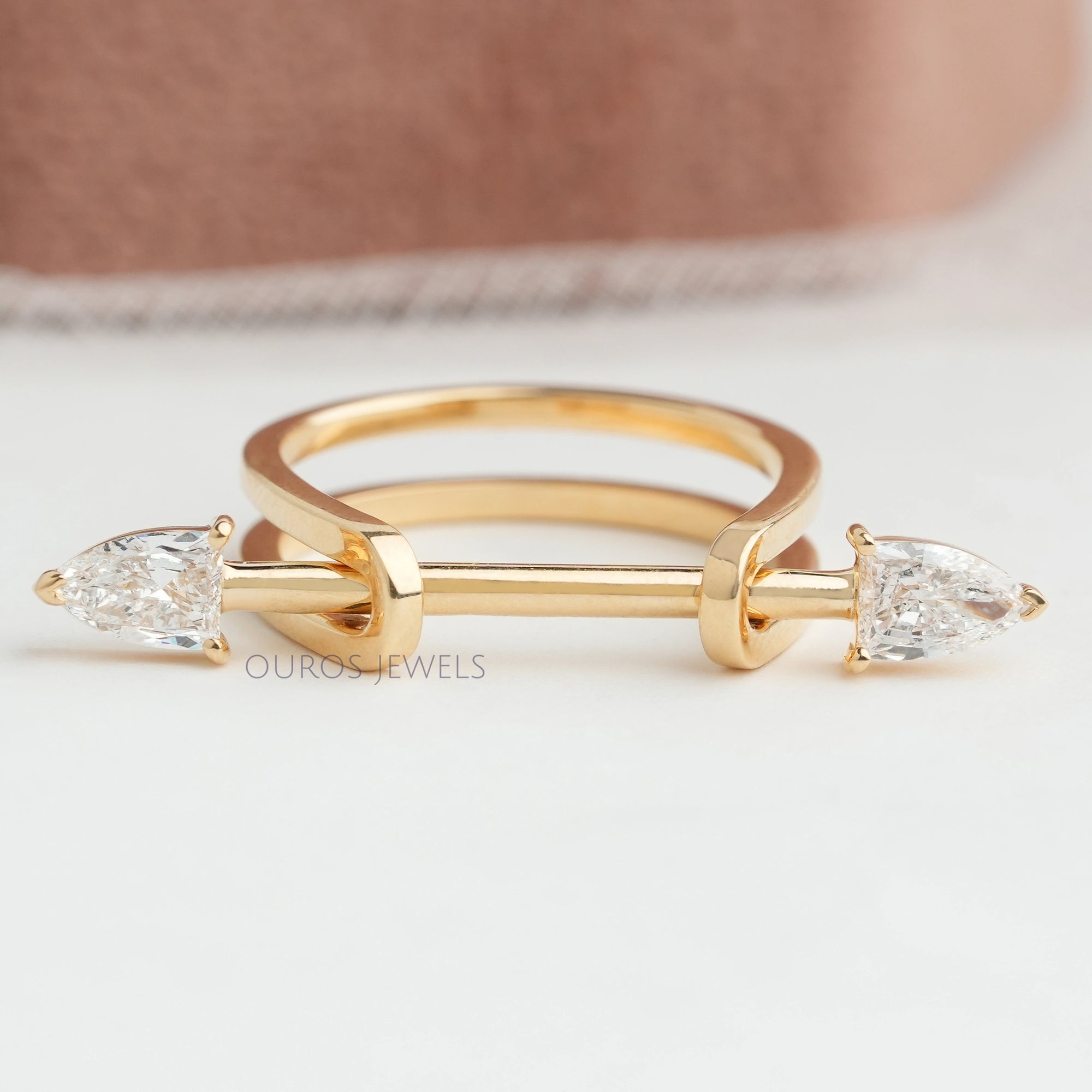 2 Stone Arrow Cut Lab Grown Diamond Ring