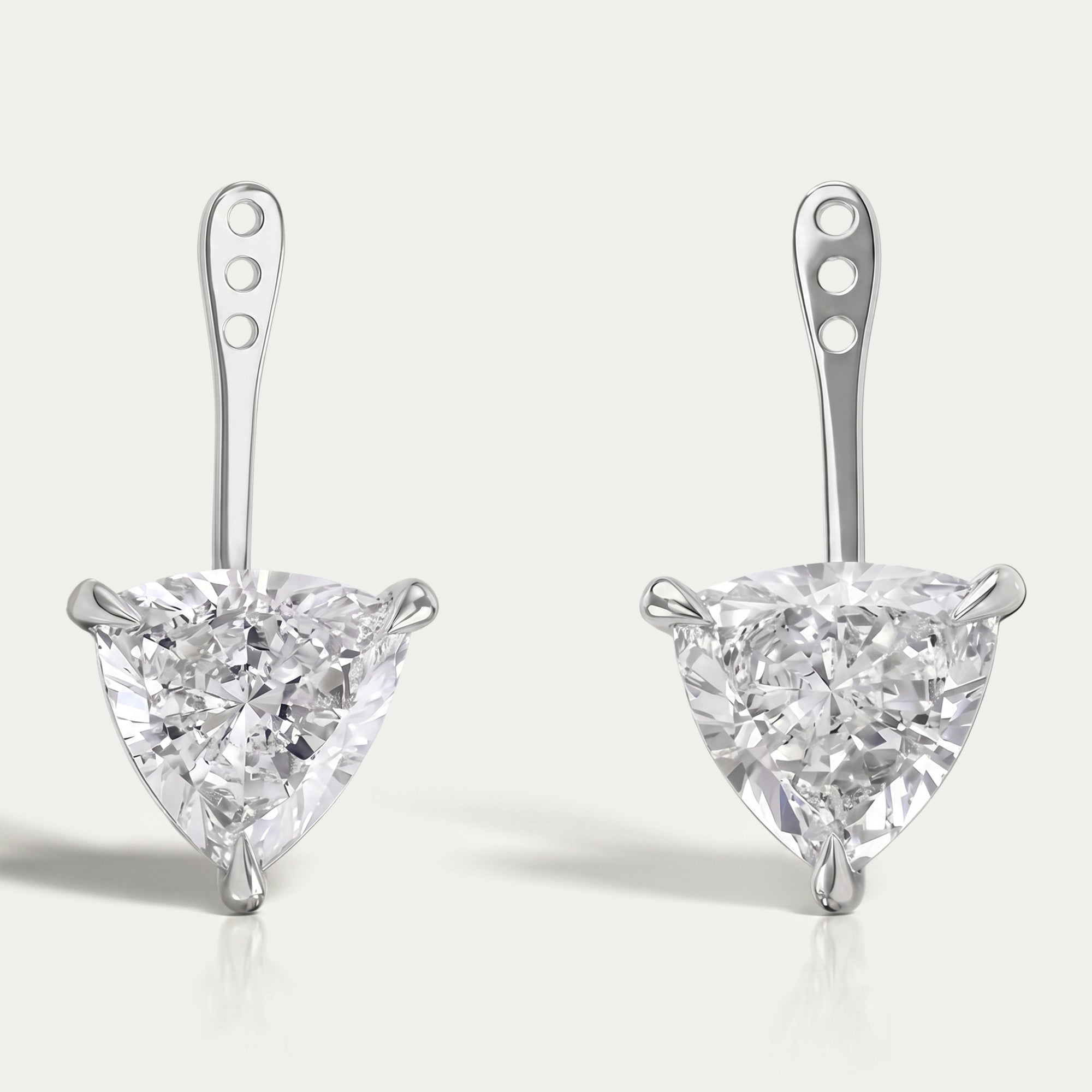 Trillion Cut Lab Grown Diamond Jacket Earrings