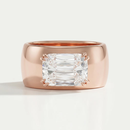 Crisscut Diamond Solitaire Men's Promise Band