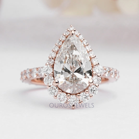 Rose Gold Pear Cut Diamond Engagement Ring