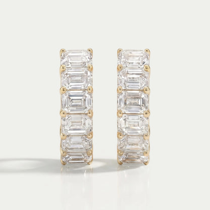 Emerald Cut Lab Grown Diamond Hoop Earrings Earring
