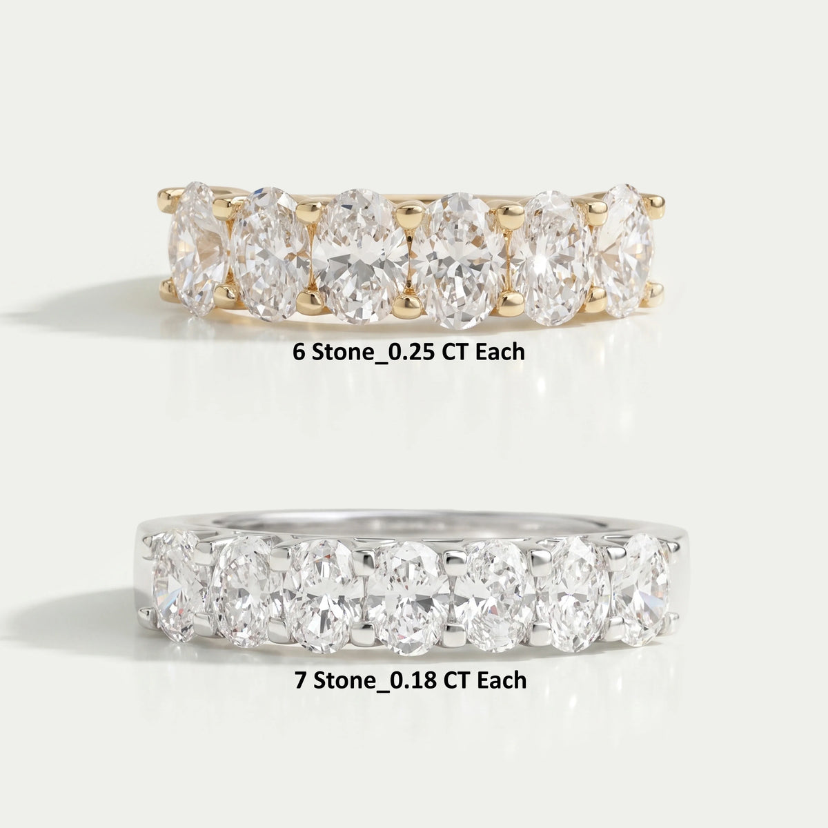Oval Cut Lab Diamond Wedding Band Rings