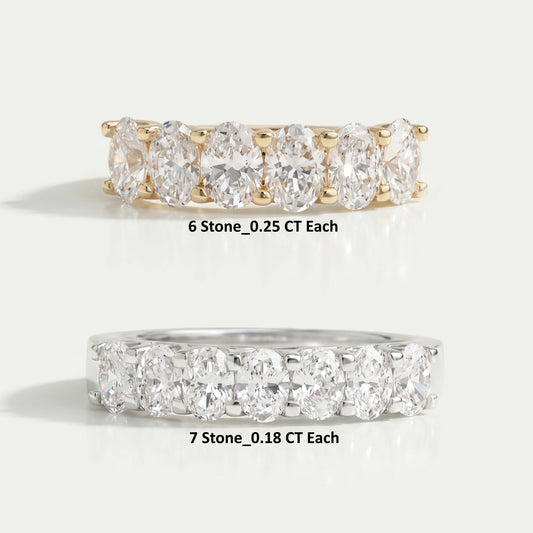Oval Cut Lab Grown Diamond Wedding Band