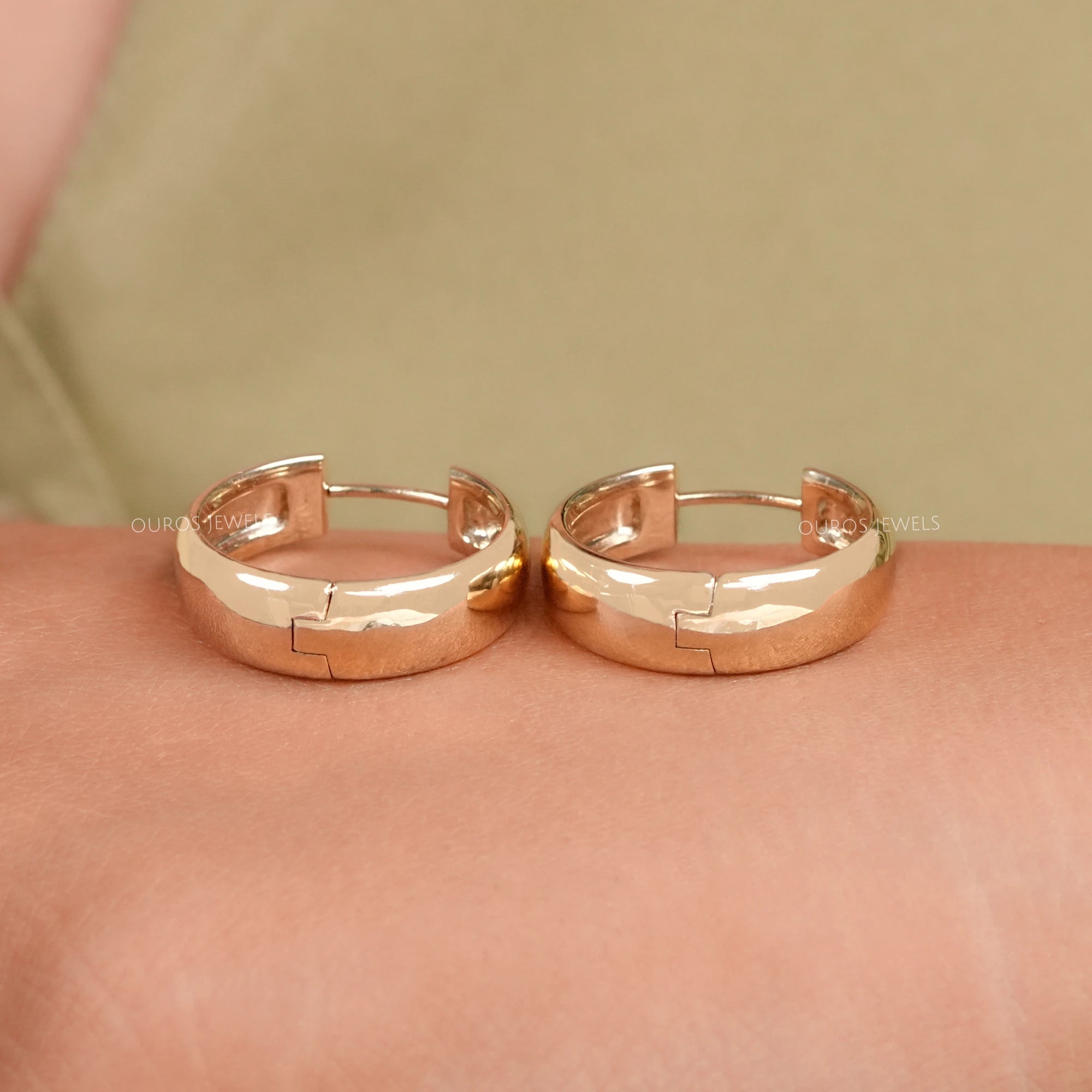 Yellow Gold Huggie Hoop Earrings Earring