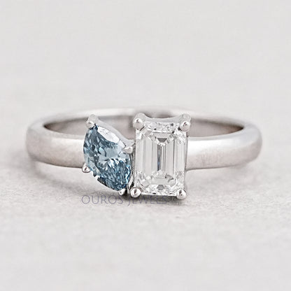 Two Stone Emerald Toi Et Moi Ring Rings