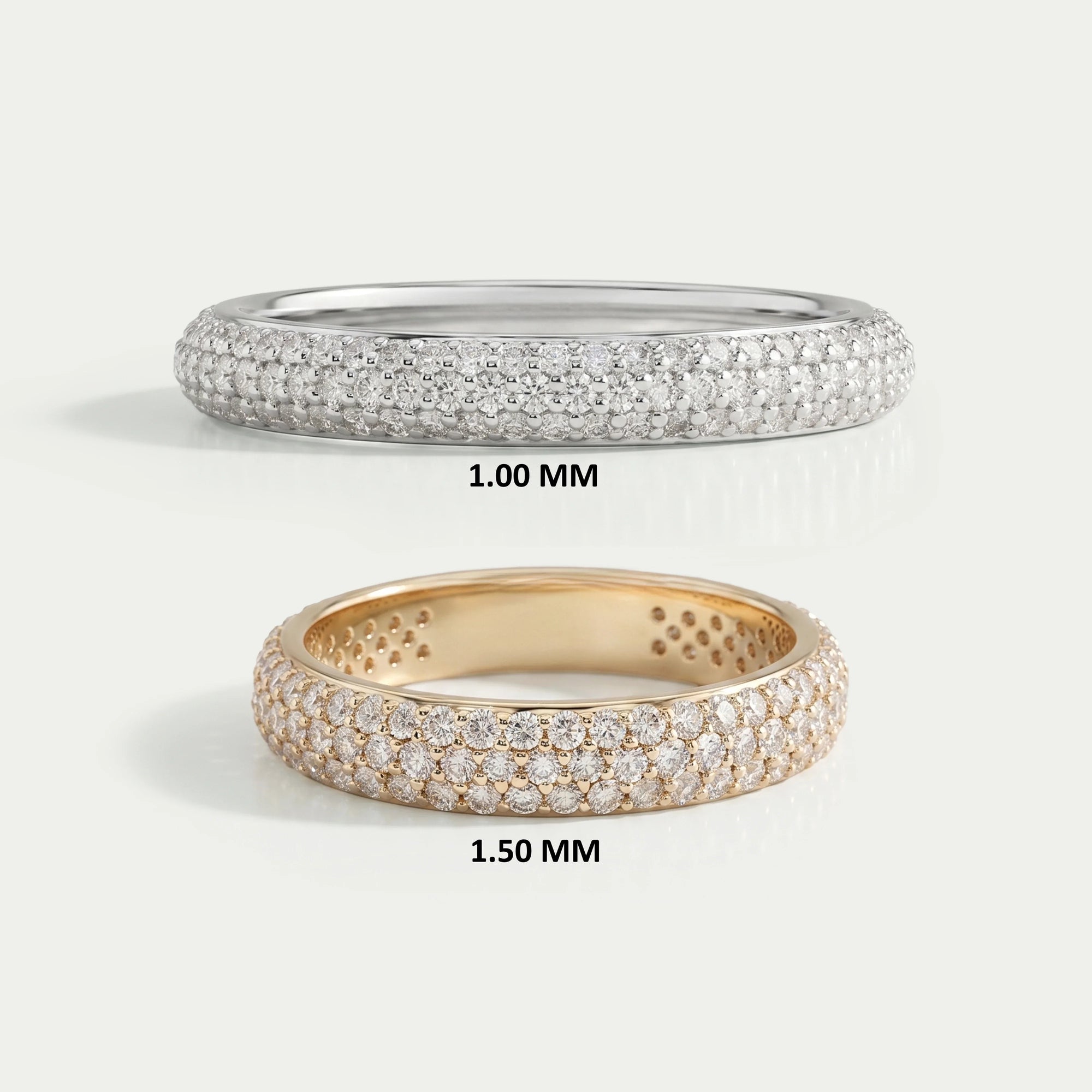 Pave Set Round Lab Diamond Wedding Ring