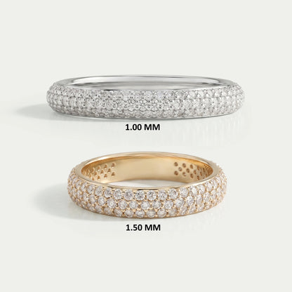 Pave Set Round Lab Diamond Wedding Ring