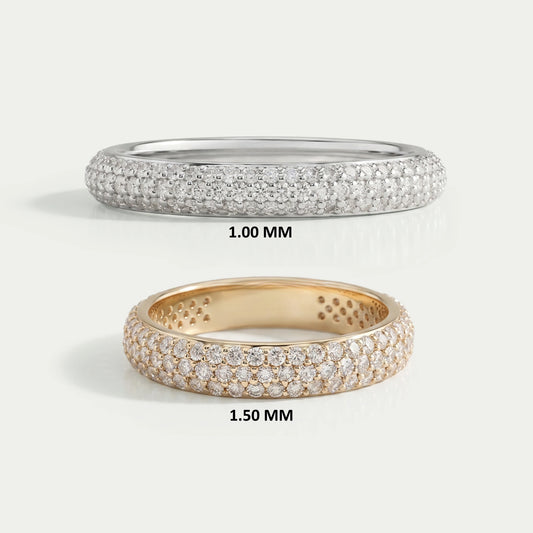 Pave Set Round Lab Diamond Wedding Ring