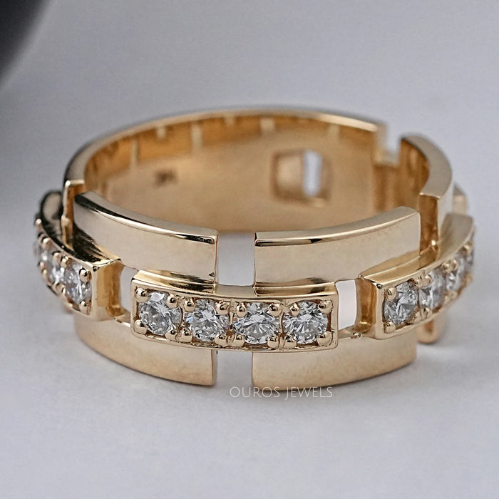 Round Lab Grown Diamond Wedding Band For Men