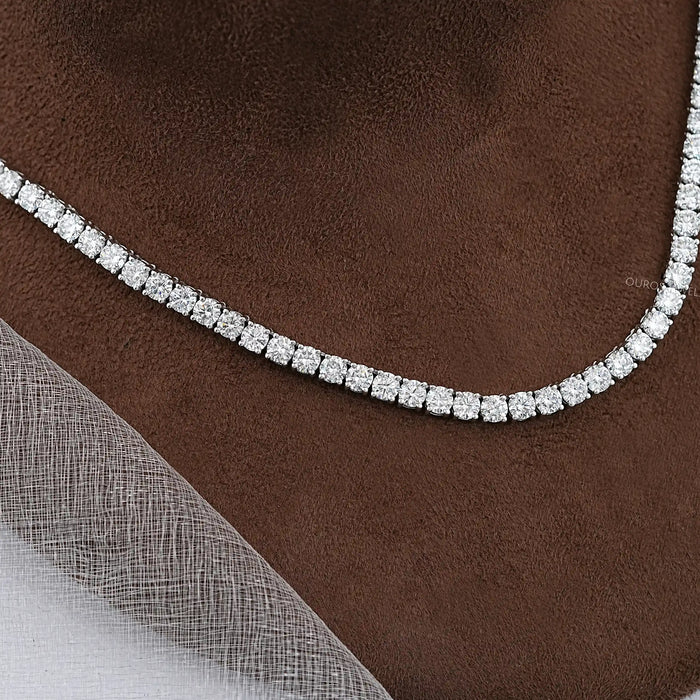 Round Cut Lab Diamond Tennis Necklace - 4.50 MM