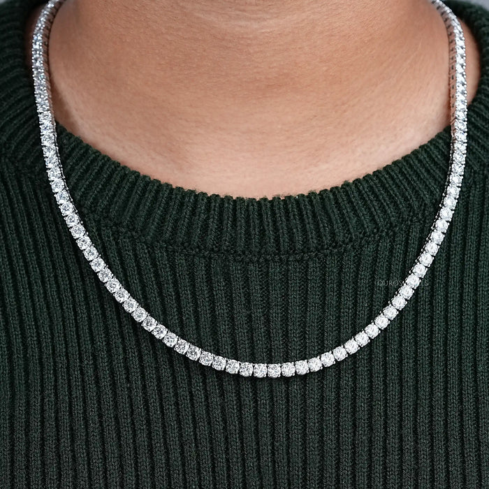 Round Cut Lab Diamond Tennis Necklace - 4.50 MM