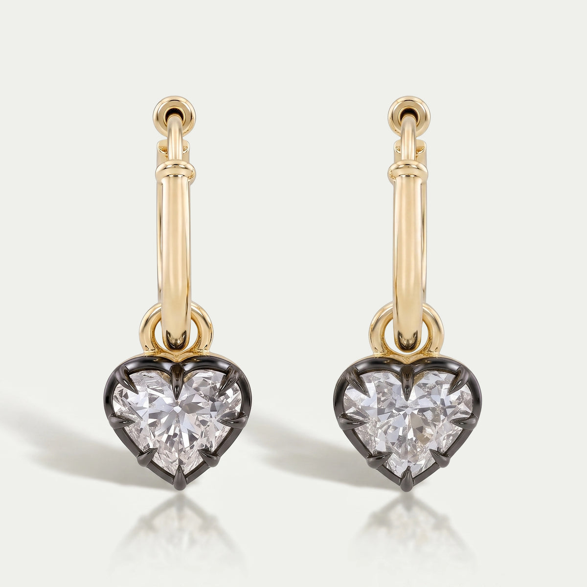 Old Mine Heart Cut Lab Diamond Dangle Earring Earring
