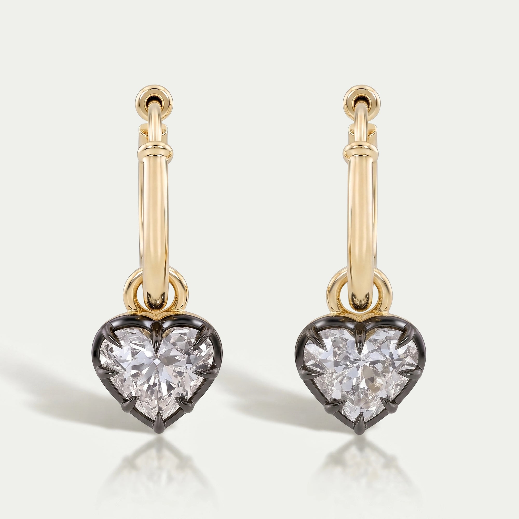 Old Mine Heart Cut Lab Diamond Dangle Earring