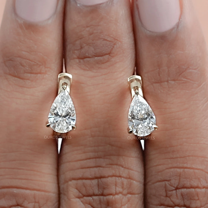 Pear Lab Diamond Hoop Earrings