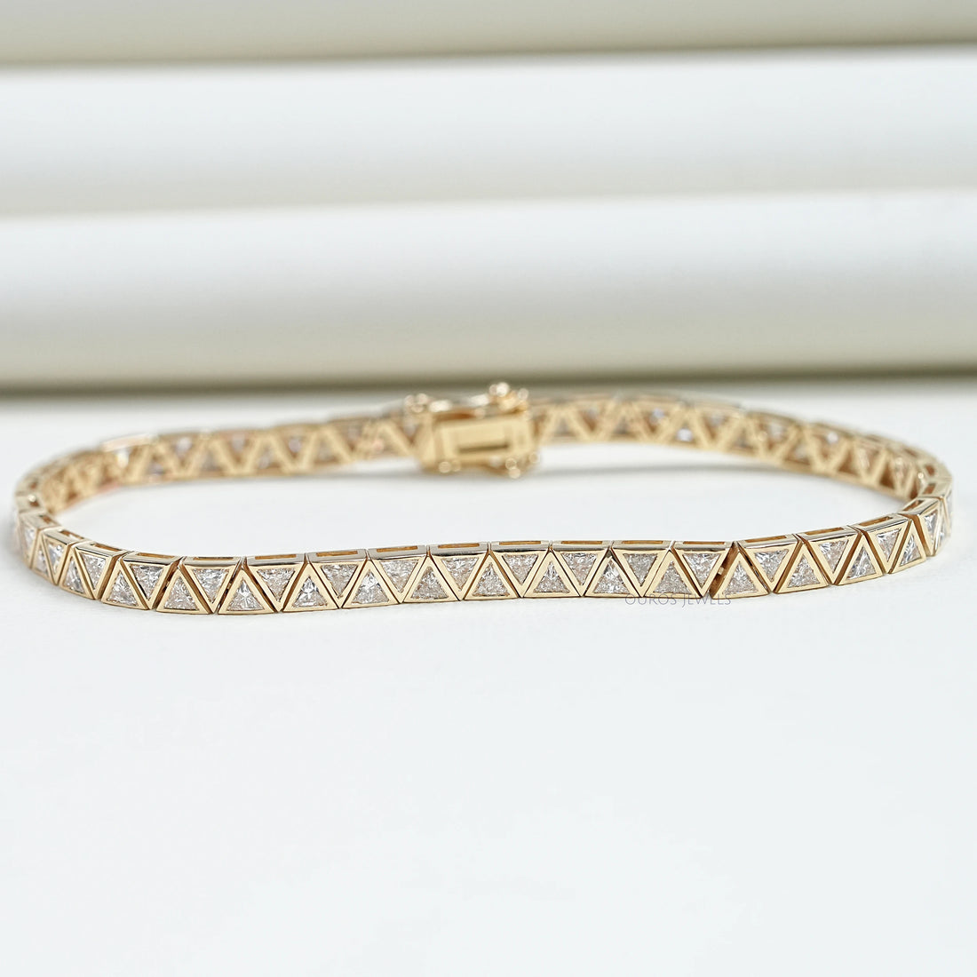 Triangle Cut Bezel Set Tennis Bracelet Bracelet