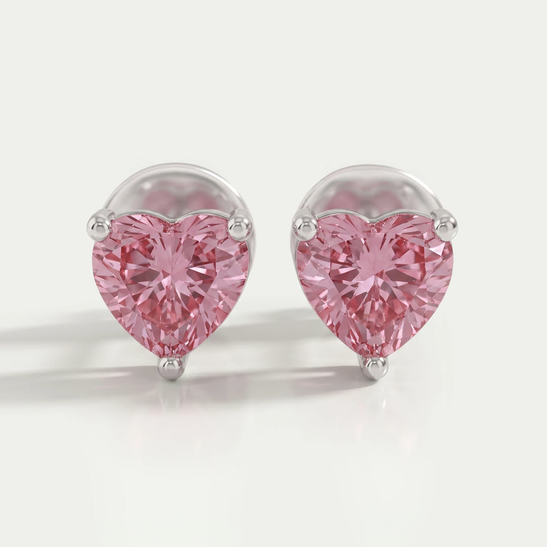 Pink Heart Cut Diamond Earrings Earring