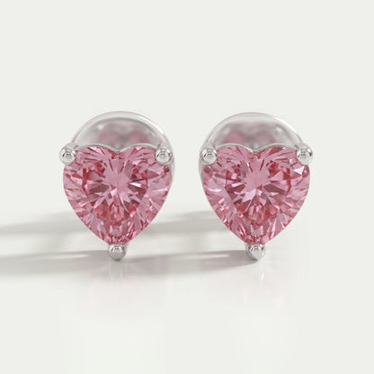 Pink Heart Cut Diamond Earrings Earring