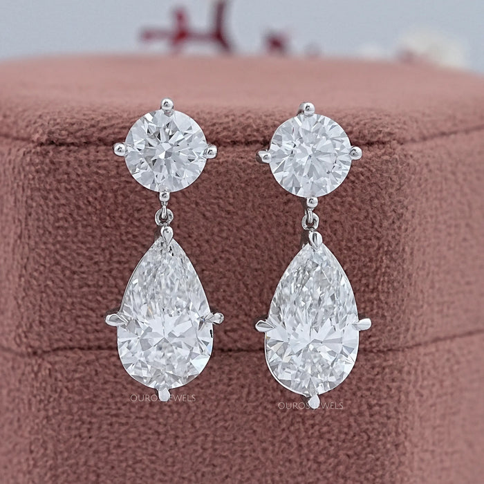 Two Stone Lab Diamond Drop Earrings