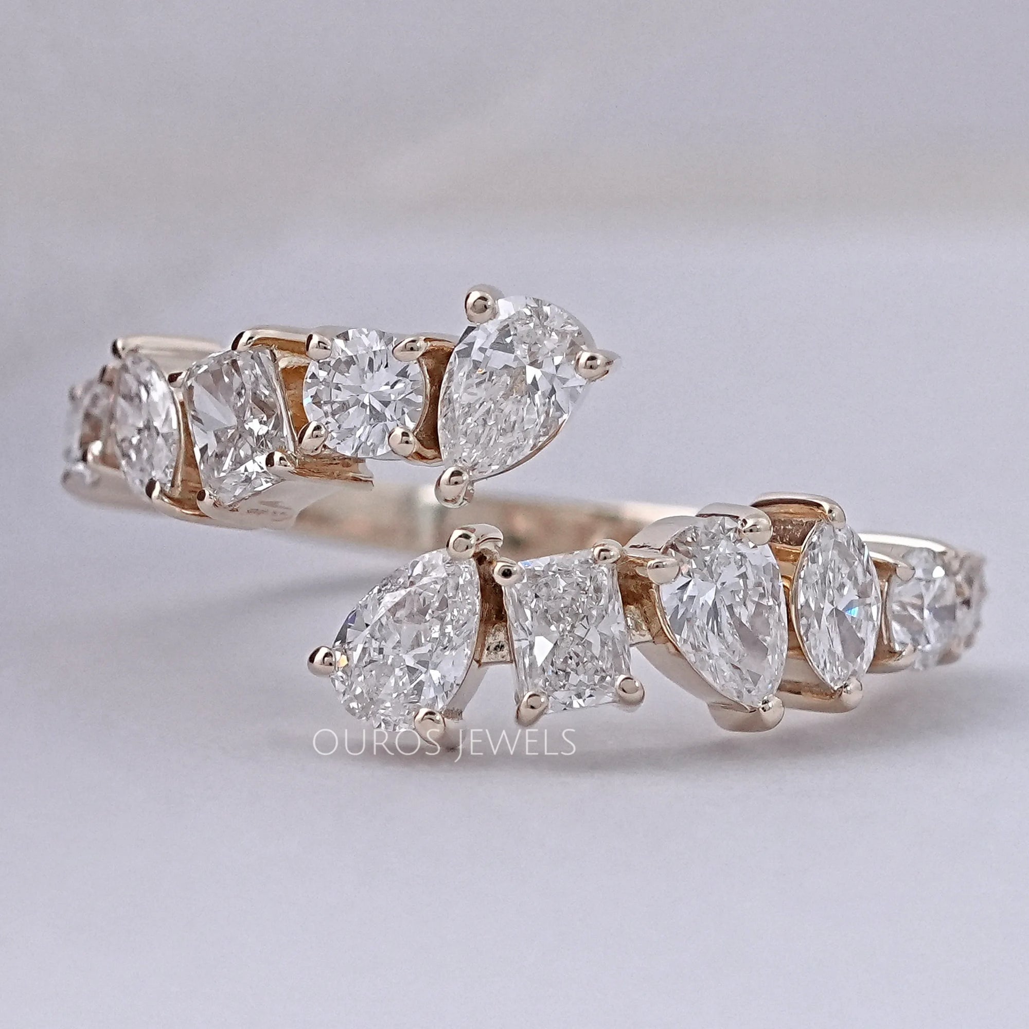 Multi Shape Diamond Eternity Band Rings