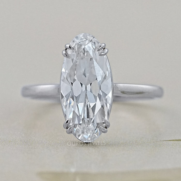 Old Mine Moval Lab Diamond Solitaire Engagement Ring