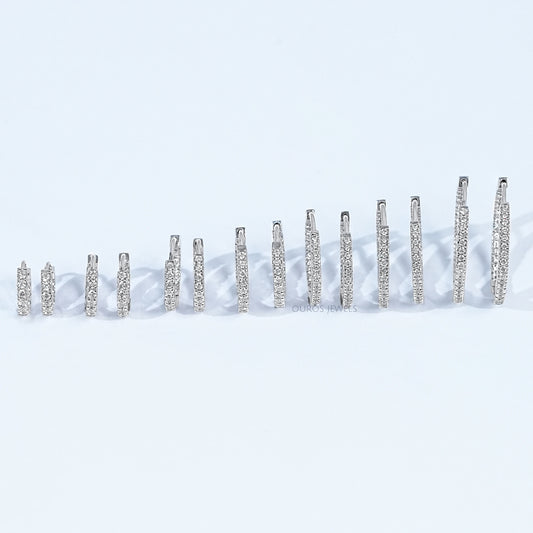 Lab Grown Round Diamond Hoop Earrings Earring