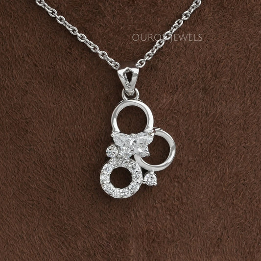 Butterfly Cut Lab Diamond Anniversary Necklace Necklaces