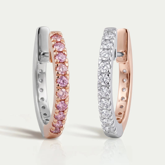 Fancy Colored Lab Round diamond Hoops