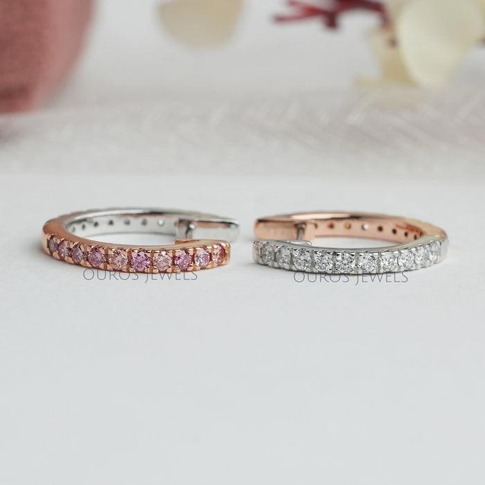 Fancy Colored Lab Round diamond Hoops