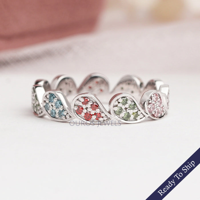 Fancy Color Round Diamond Eternity Wedding Band