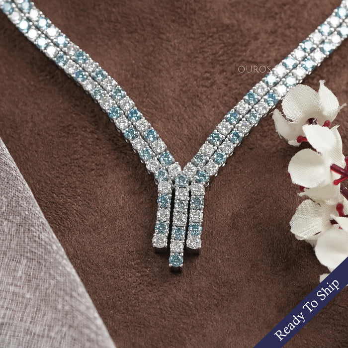 Round Cut Diamond Bridal Necklace