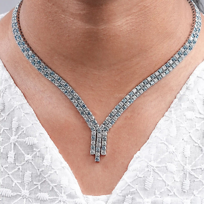 Round Cut Diamond Bridal Necklace