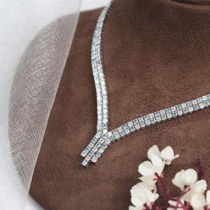 Round Cut Diamond Bridal Necklace Necklaces